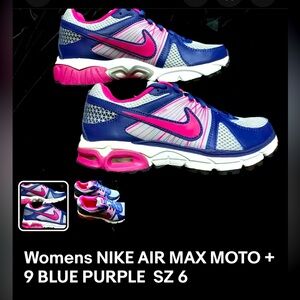 Womens NIKE AIR MAX MOTO + 9 BLUE PURPLE SZ 6 BRAND NEW NO TAGS